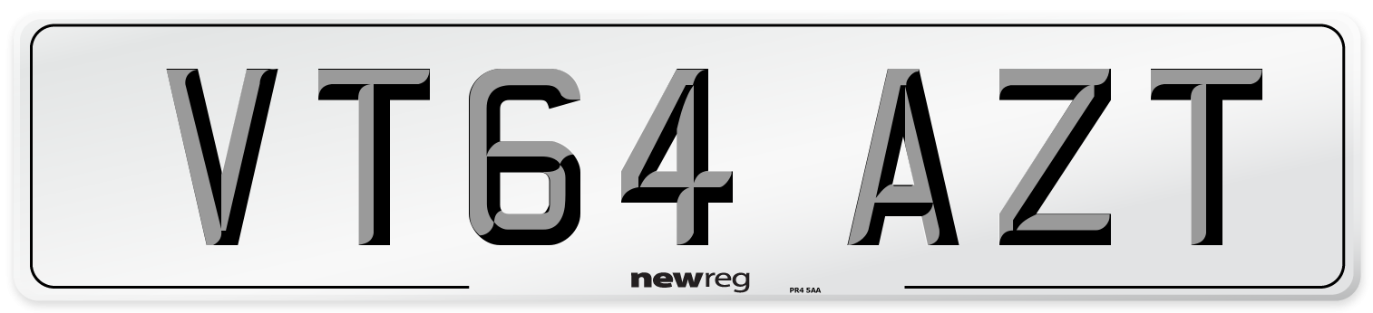 VT64 AZT Number Plate from New Reg